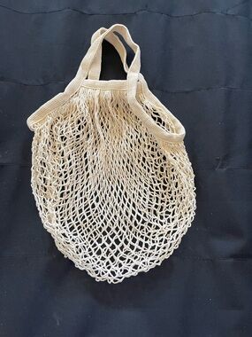 SHEIN Cream Crochet Mesh Tote Bag